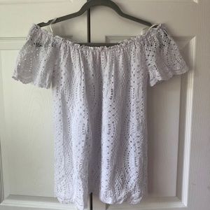 Lilly Pulitzer Marble Off the Shoulder Top White S